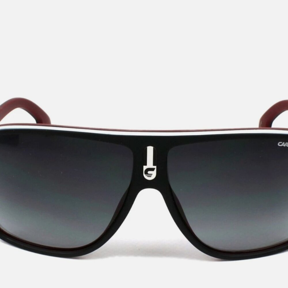 Carrera Polarized Sunglasses Red Black Shield Style w/ Case